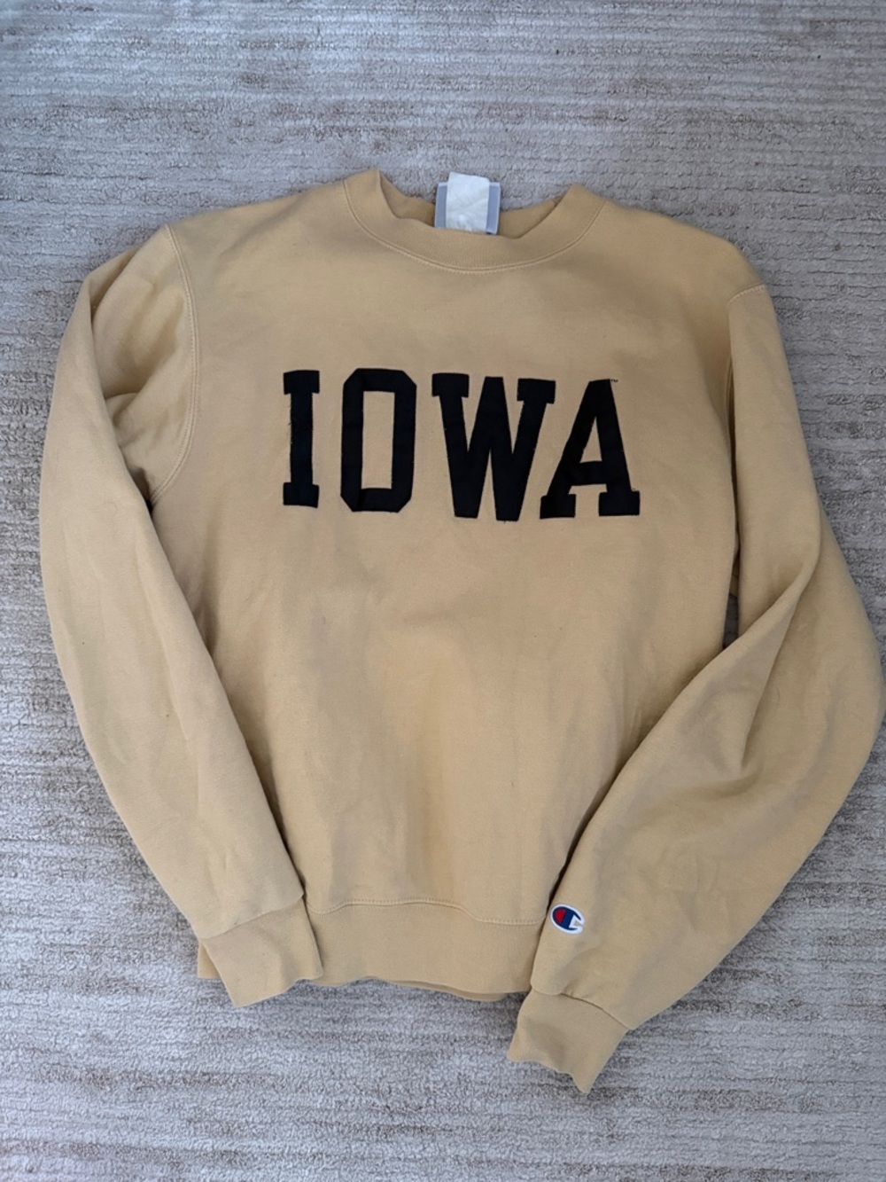 Champion Crewneck Sweatshirt with Black IOWA Lettering
